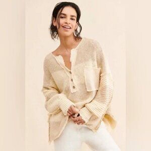 Free People Road Trip Henley Sweater Size S NWT $148